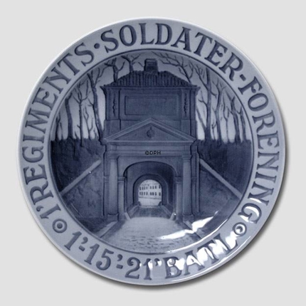 1920 Royal Copenhagen Memorial plate, I REGIMENTS SOLDATER FORENING I. 15. 
21. BATL.