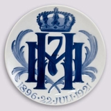 1896-1921 Royal Copenhagen Mindeplatte , 1896 22 JULI 1921.