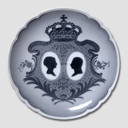 1898-1923 Royal Copenhagen Memorial plate , Christian X.s and  queen Alexandrines silver anniversary