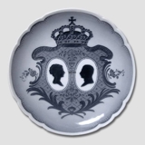 1898-1923 Royal Copenhagen Mindeplatte, Christian X.s og dronning Alexandrines sølvbryllup
