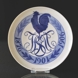 1906 Royal Copenhagen Memorial plate 1876-1901-1906 monogram with Rooster - Extremely rare !!!