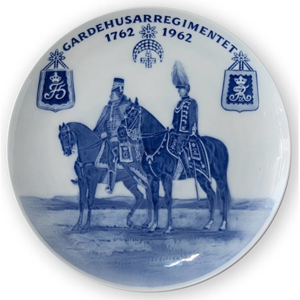 Royal Copenhagen Memorial plate, GARDEHUSARREGIMENTET 1762 -1962