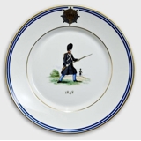 Royal Copenhagen Memorial plate, Uniforms of the Royal Life Guard 1848