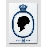 Royal Copenhagen Flise med silhuet af Dronning Margrethe