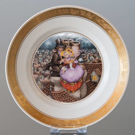 Hans Christian. Andersen Fairytale plate, The Shepherdess and the Sweep, Royal Copenhagen