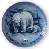 1982 Polar Bear, Royal Copenhagen Memorial plate, The Copenhagen Zoo