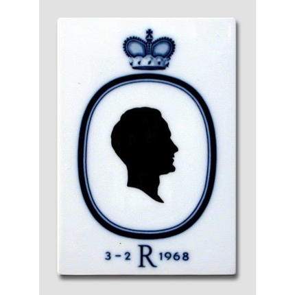 Royal Copenhagen Kachel mit Silhouette von Prinz Richard