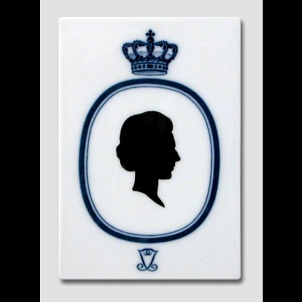 Royal Copenhagen Tile with Silhouette of Queen Ingrid