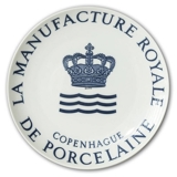 Royal Copenhagen Forhandler platte, "La Manufacture Royala De Porcelaine De Copenhague"