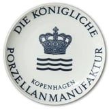Royal Copenhagen Dealer plate/sign "Die Königliche Porzellanmanufaktur Kopenhagen"