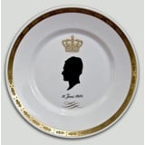 1984 Royal Copenhagen Platte med Silhuet af Prins Henrik