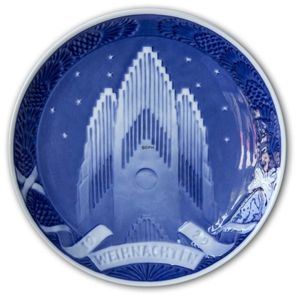 1929 Christmas plate with German text