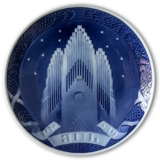 The Tower of the Grundtvig Church 1929, Royal Copenhagen Christmas plate