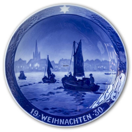 1930 Christmas plate with German text