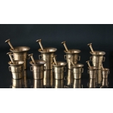 Mortar of brass, set of 10 pcs. in different sizes