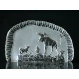 Glass Relief - Moose and dog