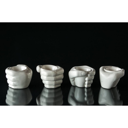 Egg cup, "hand" set of 4 pcs. white
