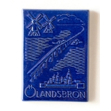 Tile with Landsbron, blue