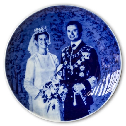 Schwedischer Teller zum Gedenken an die Hochzeit zwischen Carl XVI. Gustaf und Silvia 1976