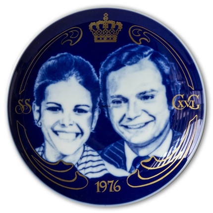 Svensk platte Stockbild Carl XVI Gustaf og Silvia bryllup 19. juni 1976
