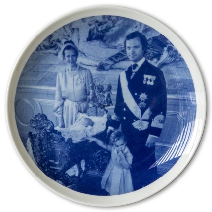 Schwedische Teller zum Gedenken an die Taufe von Prinz Philip 1979