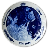 Schwedischee Gedenkteller Taufe der Kronprinzessin Victoria 27.09.1977