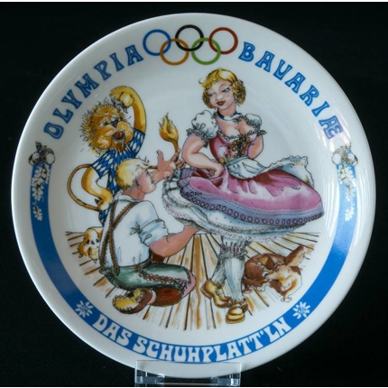 Seltmann Olympia Bavariae plate 1972 Das Schuhplatt'ln