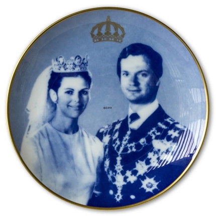 Tettau Plate Commemorating the Wedding between Carl XVI Gustaf and Silvia 1976