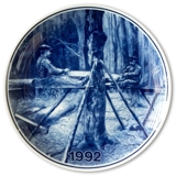 Tove Svendsen Forestry plate 1992, Work with saw