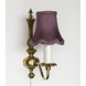 Hexagonal lampshade with curves height 12 cm, purple/dark rose coloured silk fabric