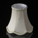 Hexagonal lampshade with curves height 12 cm, covered with off white silk fabric