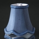Håndsyet sekskantet lampeskærm med buer 12 cm i højden, mørk blå silke stof