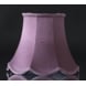 Håndsyet kantet lampeskærm med buer 20 cm i højden, lilla/mørk rosa silke stof