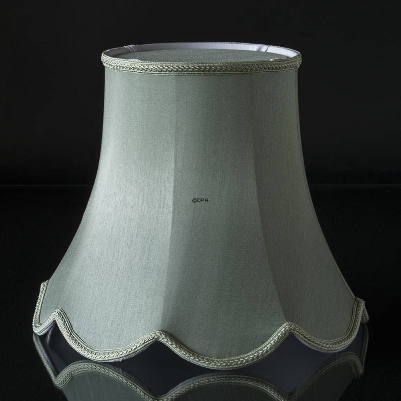 Håndsyet kantet lampeskærm buer 24 cm i højden, lys grøn stof Nr. U241830A0300R | DPH Trading