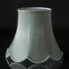 Octagonal lampshade with curves height 24 cm, light green coloured silk fabric