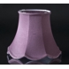 Håndsyet kantet lampeskærm med buer 24 cm i højden, lilla/mørk rosa silke stof