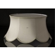 Octagonal lampshade with curves height 25 cm, covered with off white silk fabric