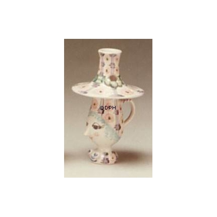 Wiinblad Vase med Hat nr. 12, hånddekoreret, blå/hvid eller multi colour