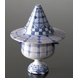 Wiinblad Vase mit Hut Nr. 13 handbemalt, blau / weiß oder mehrfarbig