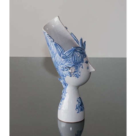 Titania Vase nr. 20 hånddekoreret, blå/hvid decoration | Nr. V-20 | Bjørn Wiinblad |