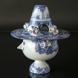 Wiinblad Vase med Hat nr. 52 hånddekoreret, blå/hvid