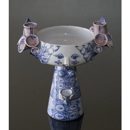 Wiinblad Small Eva Stand no. 53, Flowerpot, hand painted, blue/white