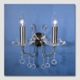 "Queen" 2-arm Steel Wall-lamp with Crystals
