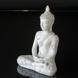 Buddha sitting meditation Dhyana Mudra, white polyresin