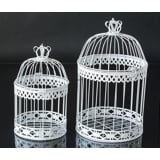 Set of 2 birdcages in white