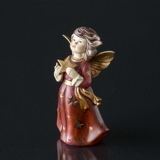 Engel mit Flöte in Rot, Teelicht, klein