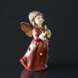 Angel with flute in red, Tealight, small