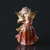 Engel mit Glocke in Rot, Teelicht, klein