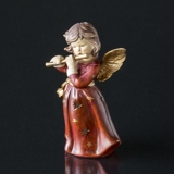 Engel mit Glocke in Rot, Teelicht, klein