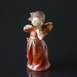 Engel mit Geige in Rot, Teelicht, klein